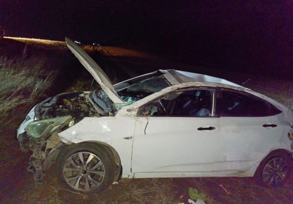 ДТП на трассе Р-22 Михайловки, автомобиль перевернулся