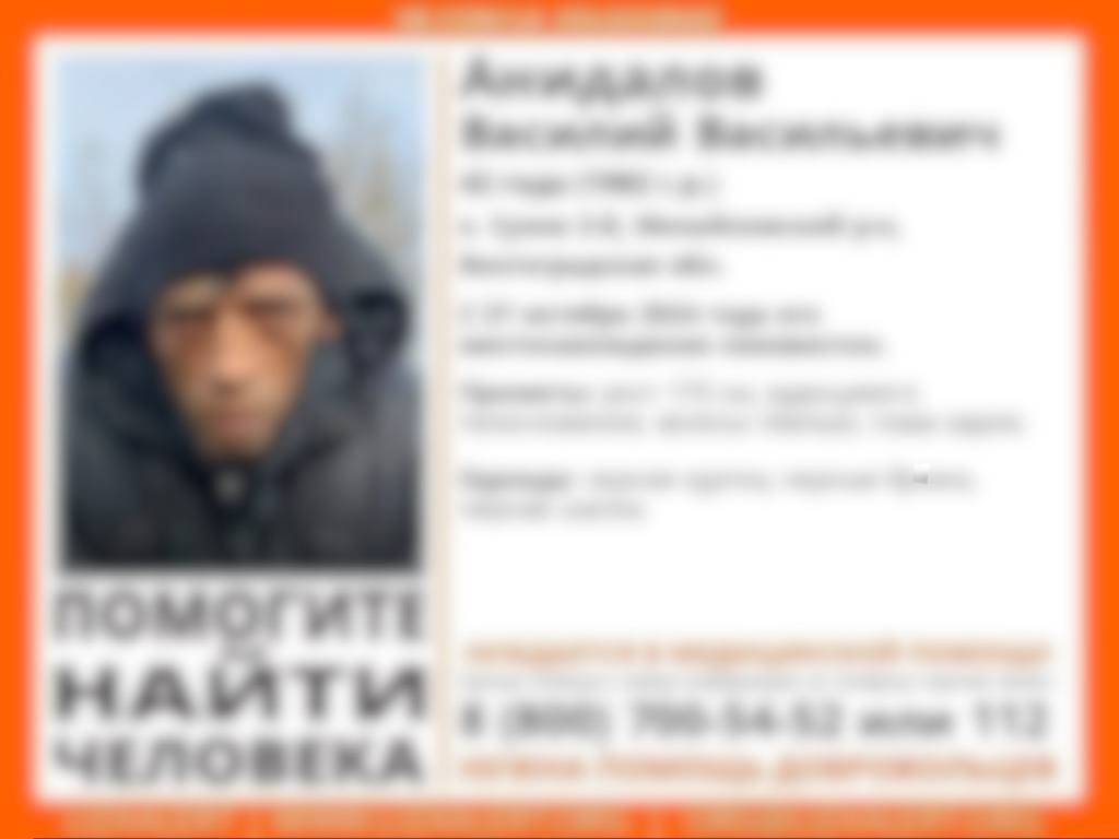 Пропавший с октября мужчина Анидалов В.В. найден мёртвым