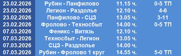 Календарь футзального первенства Михайловки на 2026 год